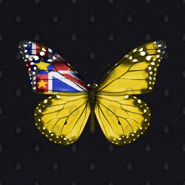 Niuean Flag  Butterfly - Gift for Niuean From Niue by Country Flags